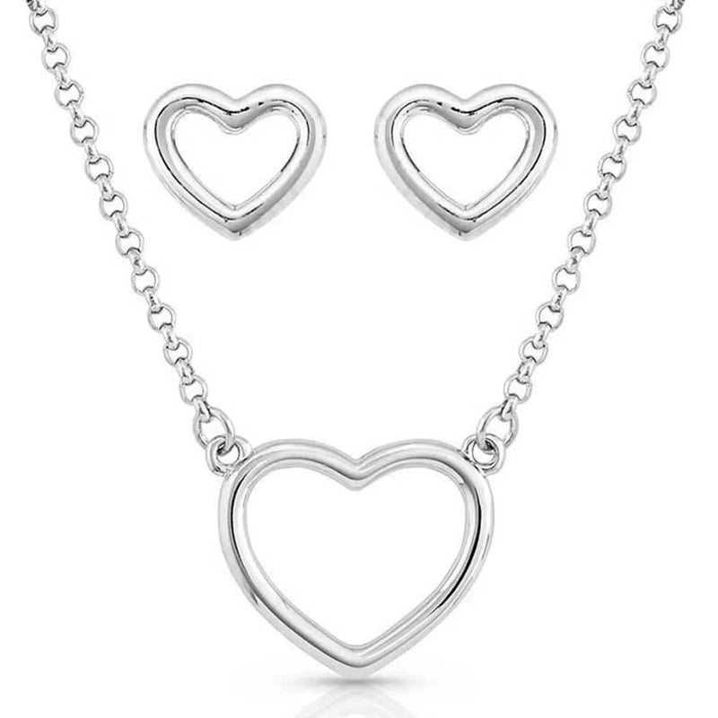 Montana Silversmiths Clear Reflection of Love Heart Jewelry Set