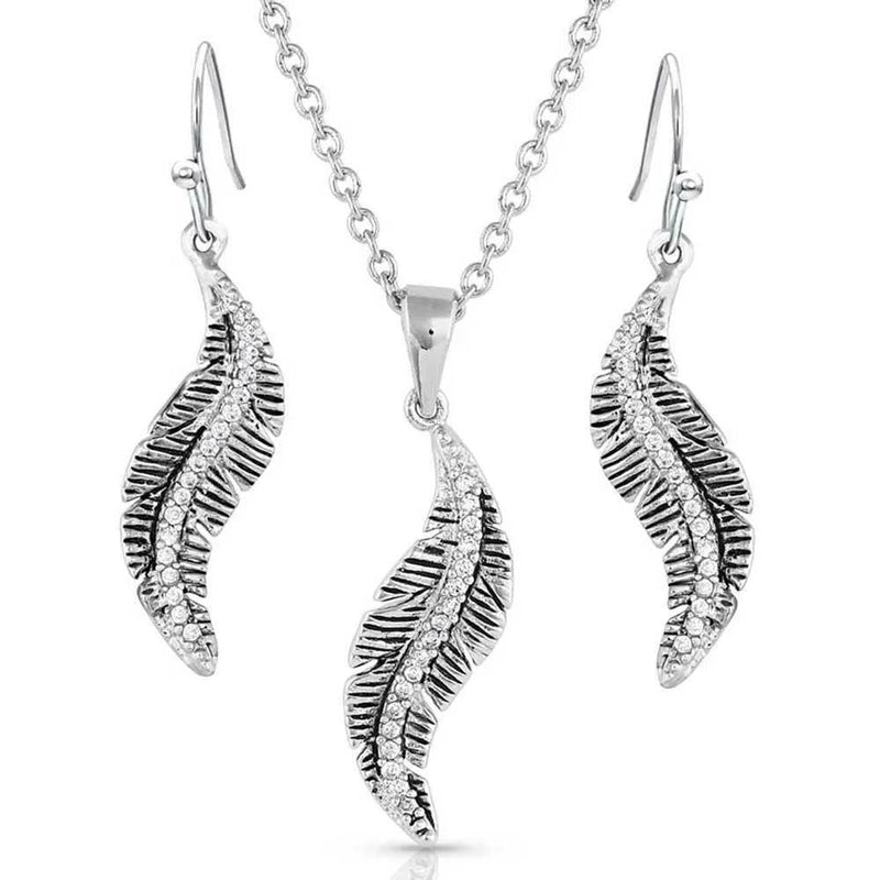 Montana Silversmiths All About The Curve Feather Jewelry Set