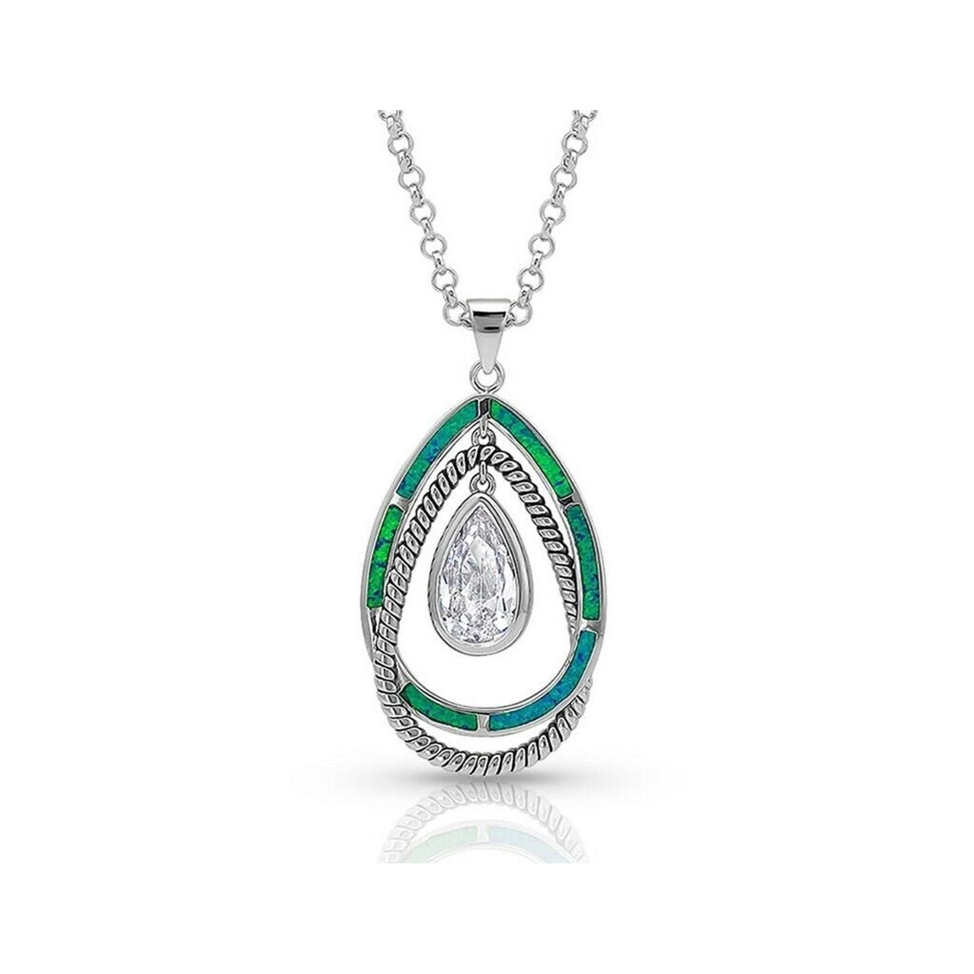 Montana Silversmiths Opal Ribbons Teardrop Necklace