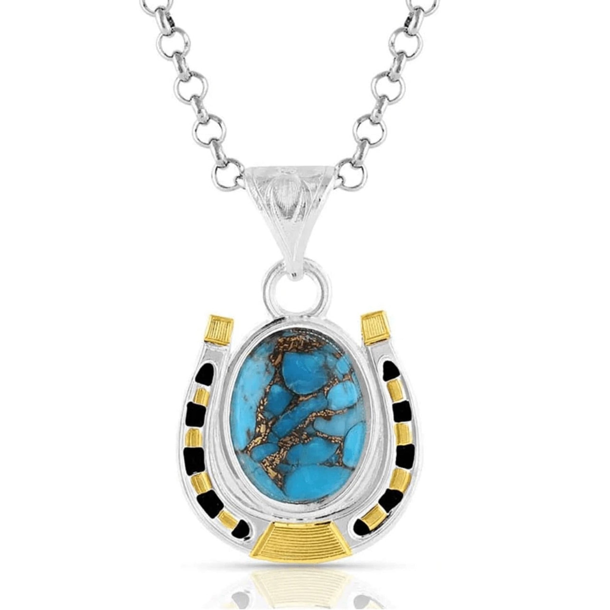 Montana Silversmiths Set in Stone Gold & Turquoise Necklace
