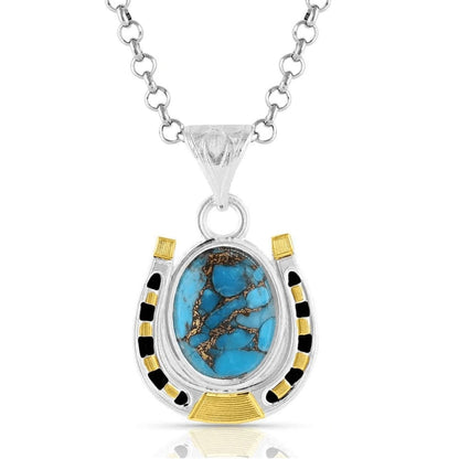 Montana Silversmiths Set in Stone Gold & Turquoise Necklace