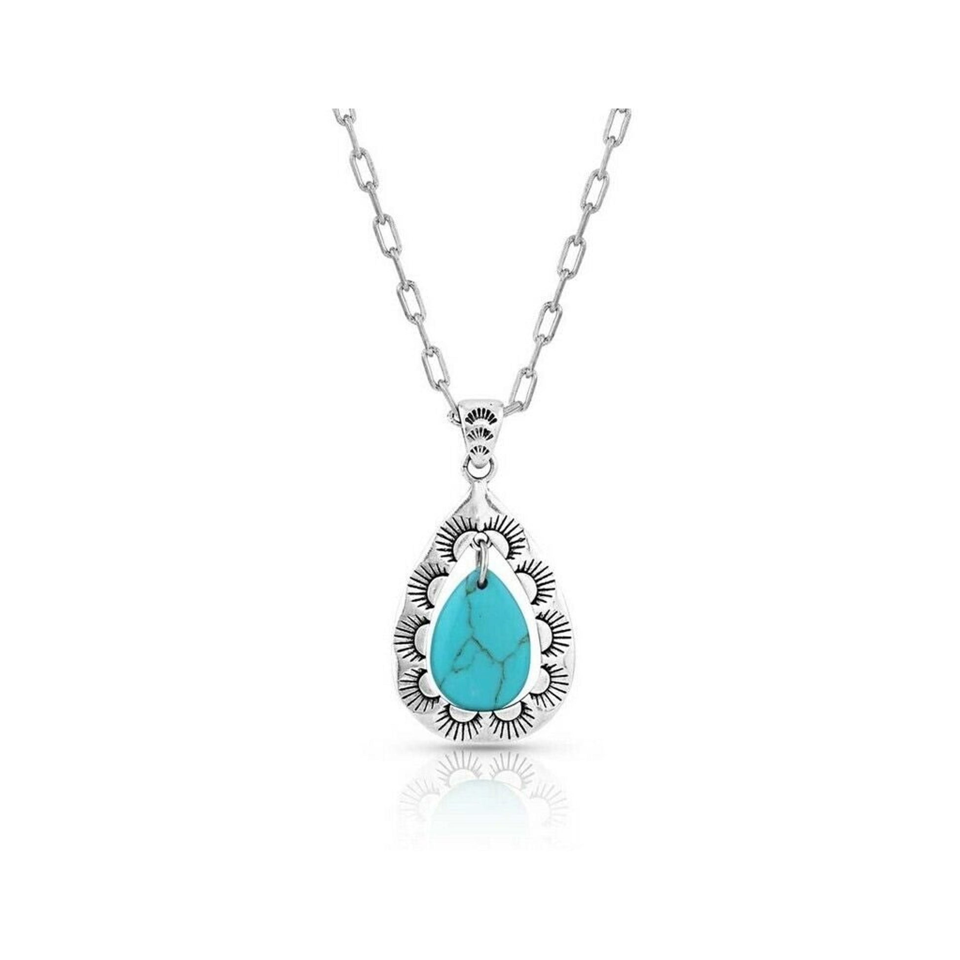 Montana Silversmiths Roadrunner Turquoise Scalloped Necklace