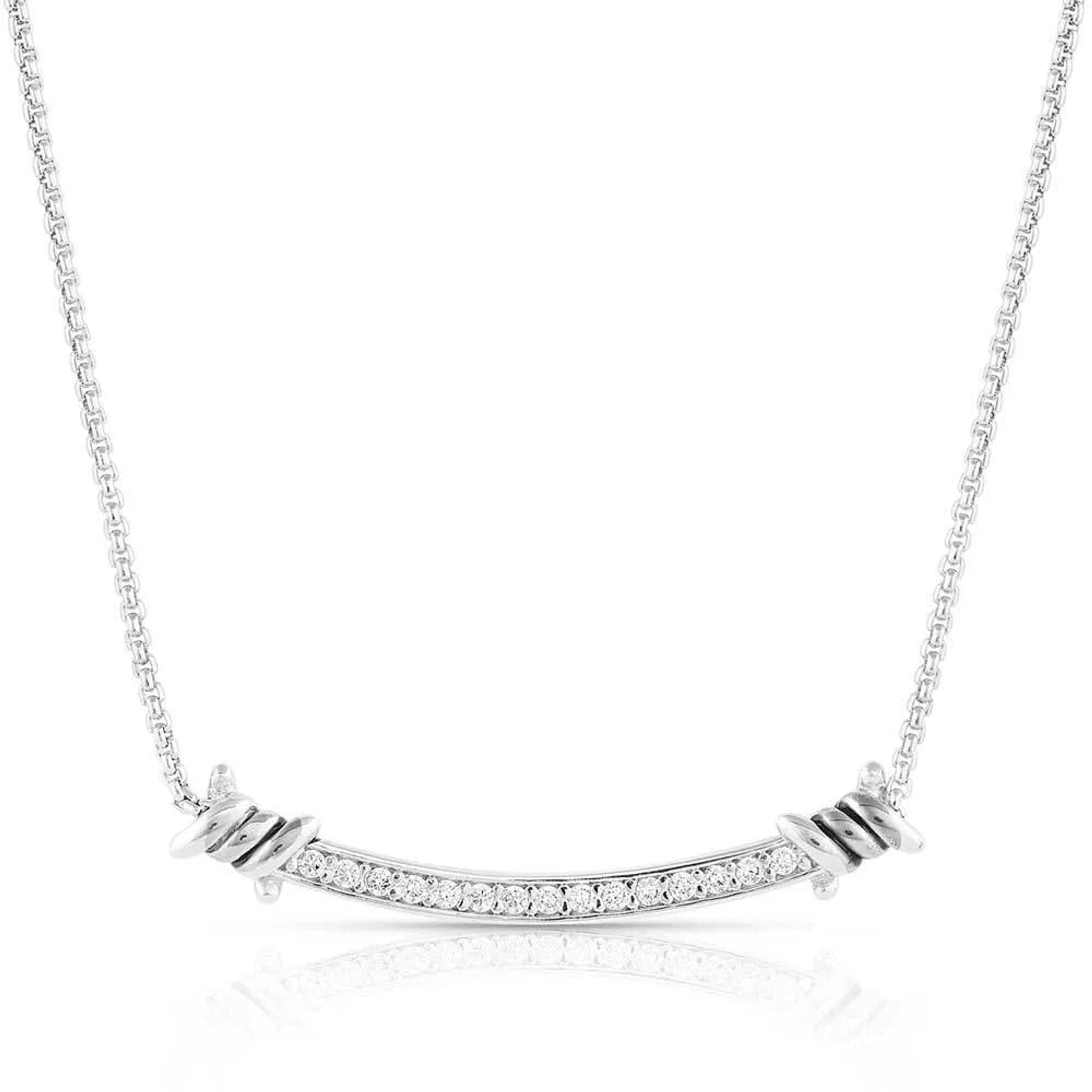 Montana Silversmiths Tied Up Crystal Barbedwire Necklace