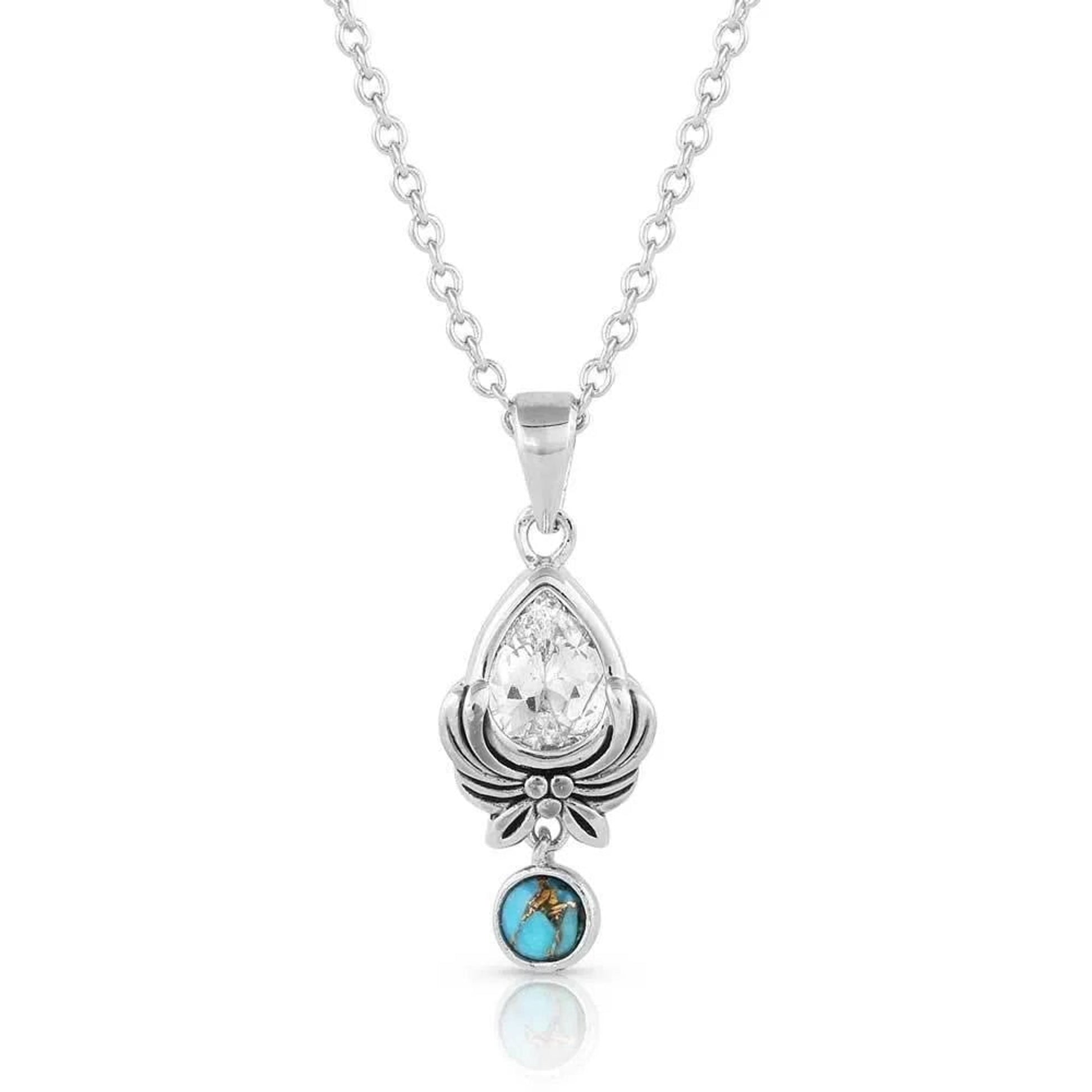 Montana Silversmiths Western Zen Crystal Turquoise Necklace