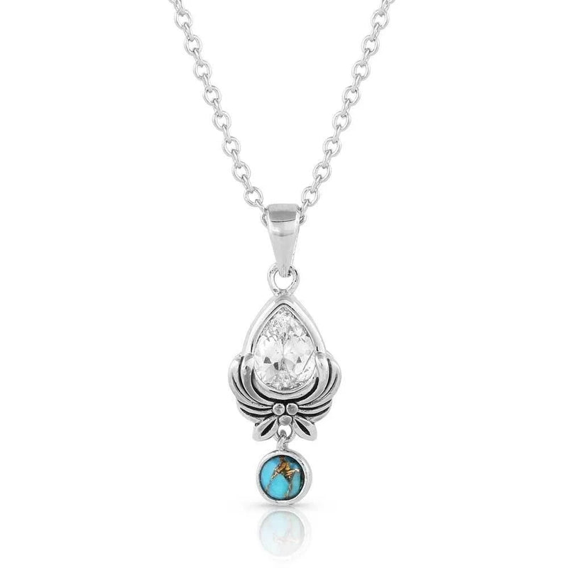Montana Silversmiths Western Zen Crystal Turquoise Necklace