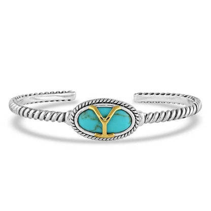 Montana Silversmiths Yellowstone Brand Oval Turquoise Bracelet