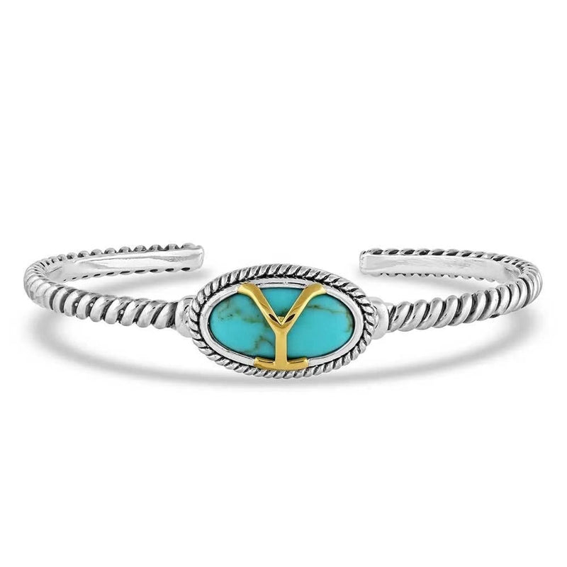 Montana Silversmiths Yellowstone Brand Oval Turquoise Bracelet