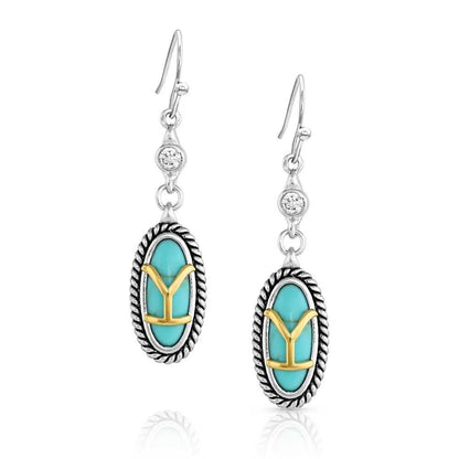 Montana Silversmiths Yellowstone Brand Oval Turquoise Earrings