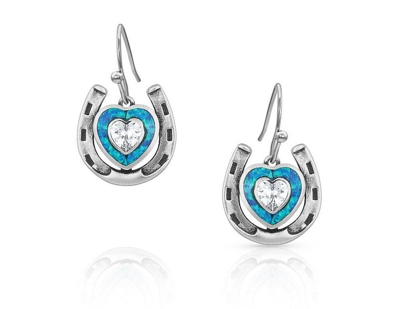 Montana Silversmiths The Love Inside Luck Horseshoe Earrings
