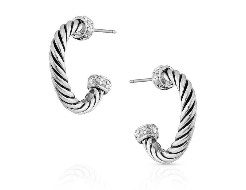 Montana Silversmiths Hooped On A Rope Hoop Earrings