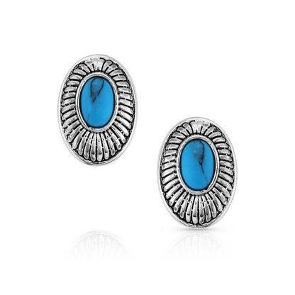 Montana Silversmiths Turquoise Cameo Post Earrings