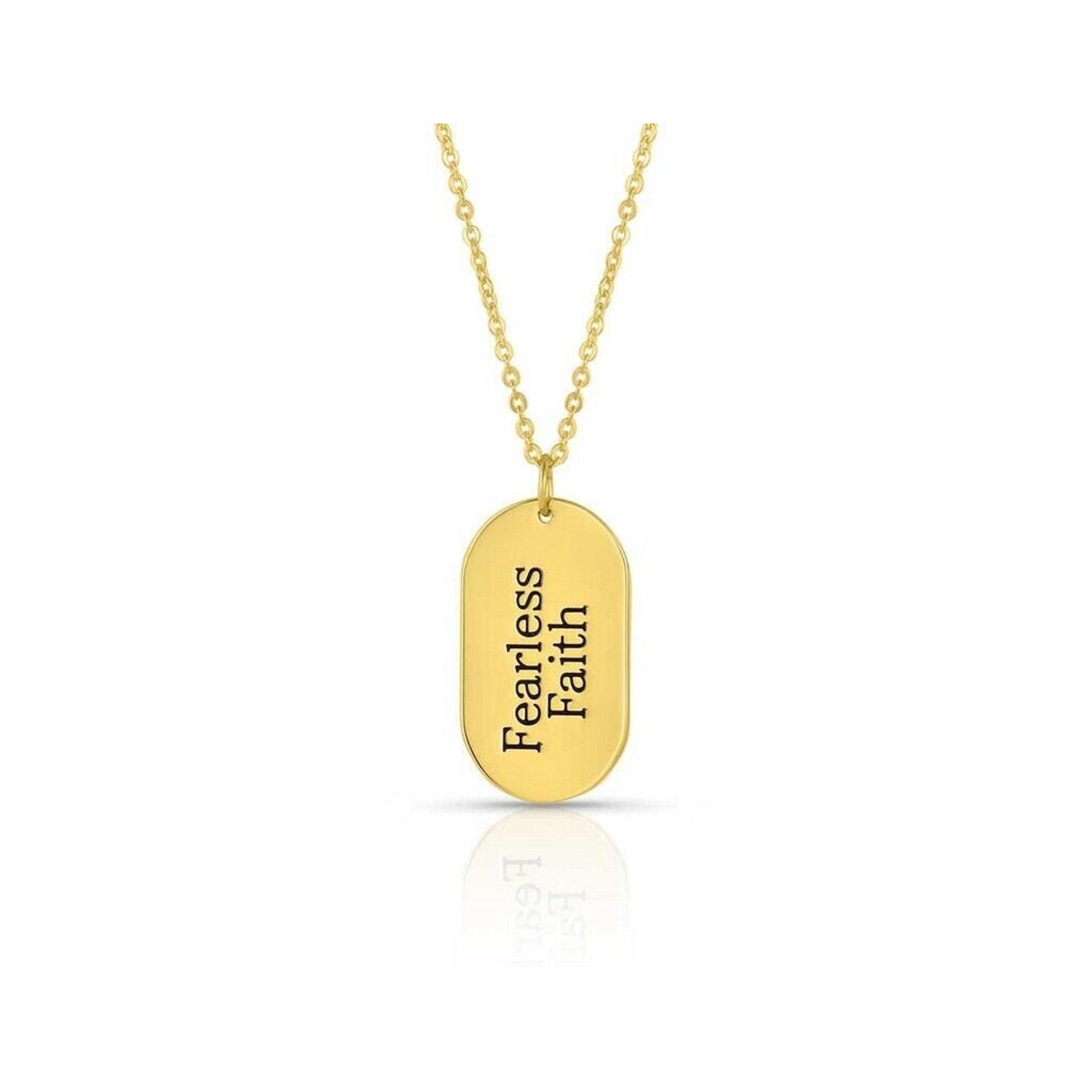 Montana Silversmiths Fearless Faith Rounded Dog Tag Necklace