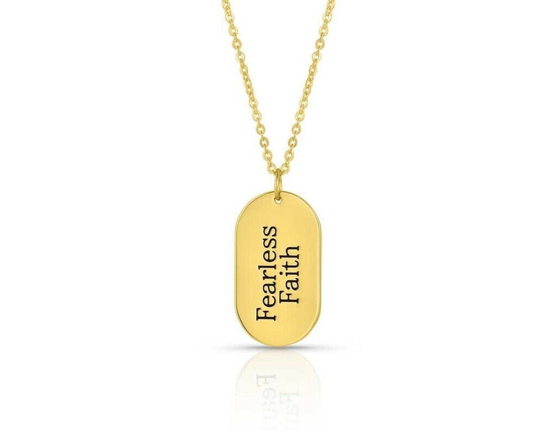 Montana Silversmiths Fearless Faith Rounded Dog Tag Necklace
