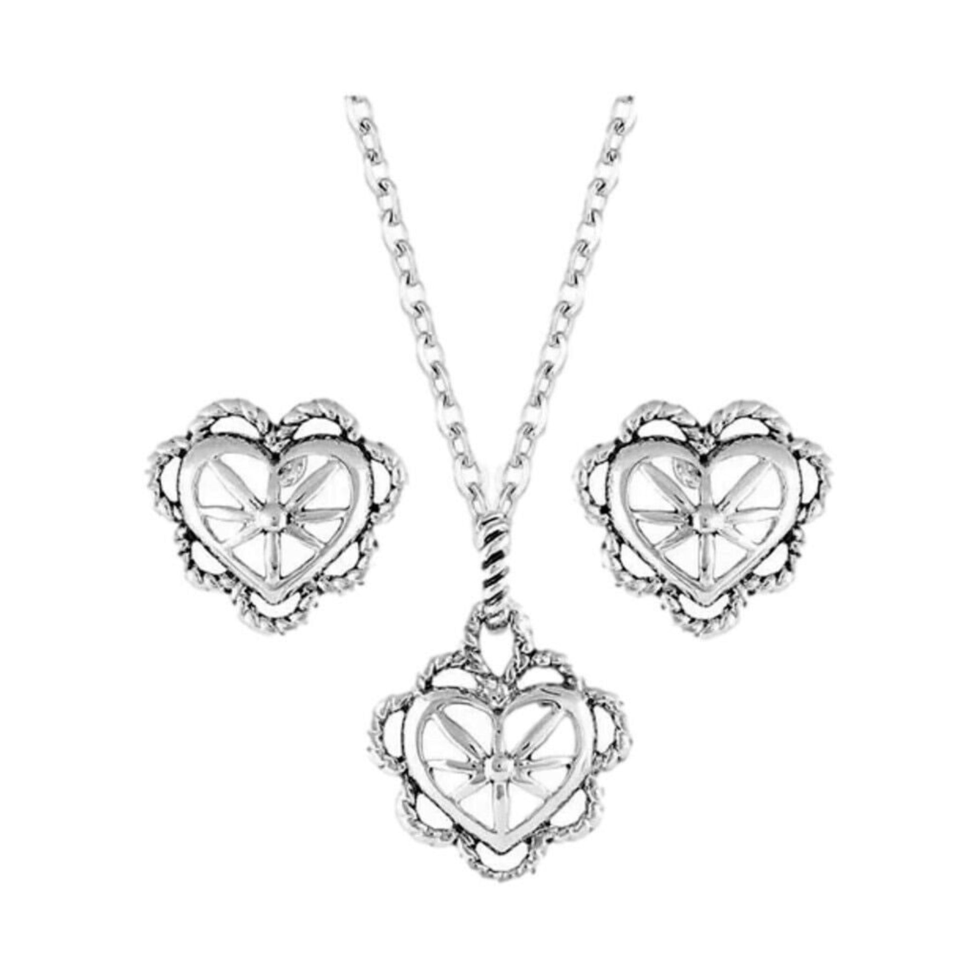Montana Silversmiths Woven Bursting Heart Jewelry Set
