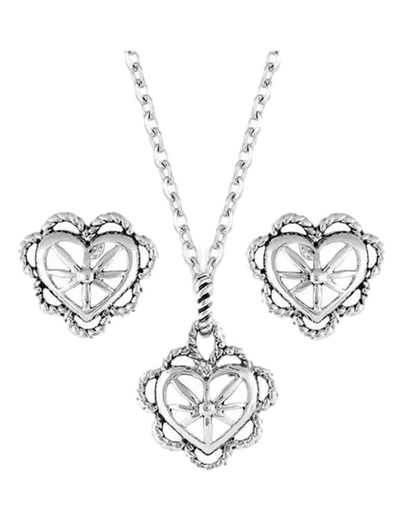 Montana Silversmiths Woven Bursting Heart Jewelry Set