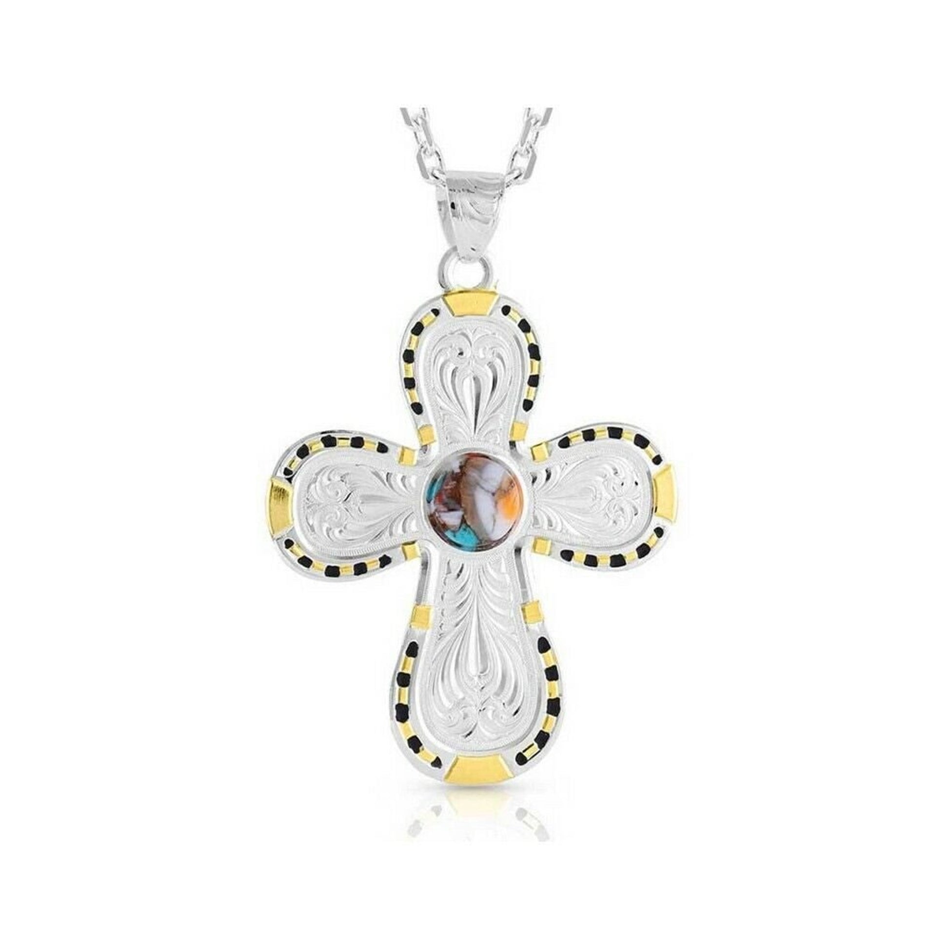 Montana Silversmiths Circle The Wagons Cross Necklace