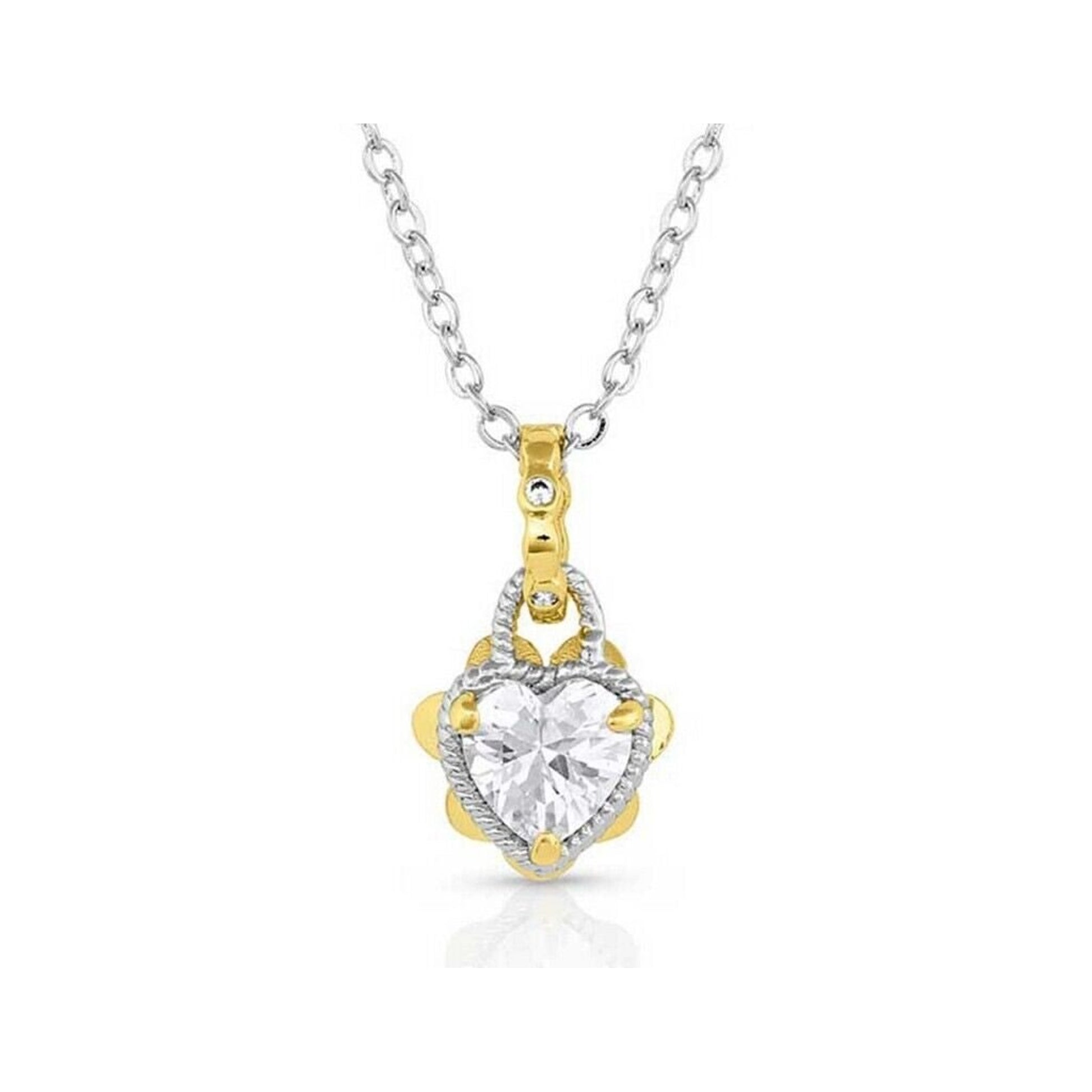 Montana Silversmiths Flowered Heart Crystal Necklace