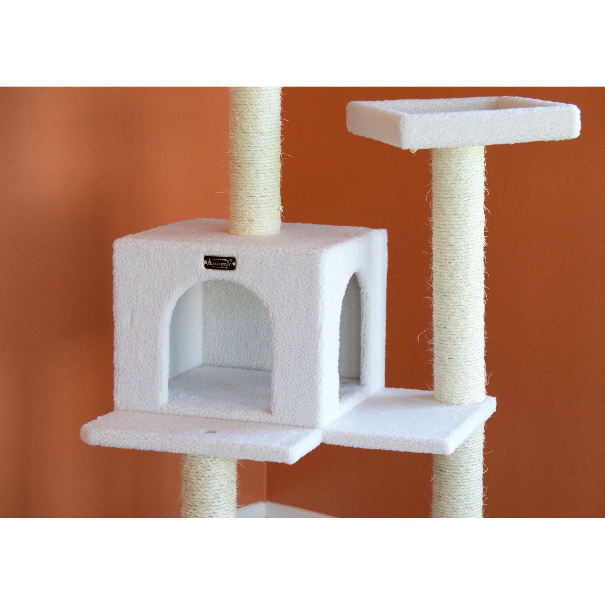 Armarkat Classic Real Wood Cat Tree 57in Ivory