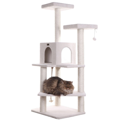 Armarkat Classic Real Wood Cat Tree 57in Ivory