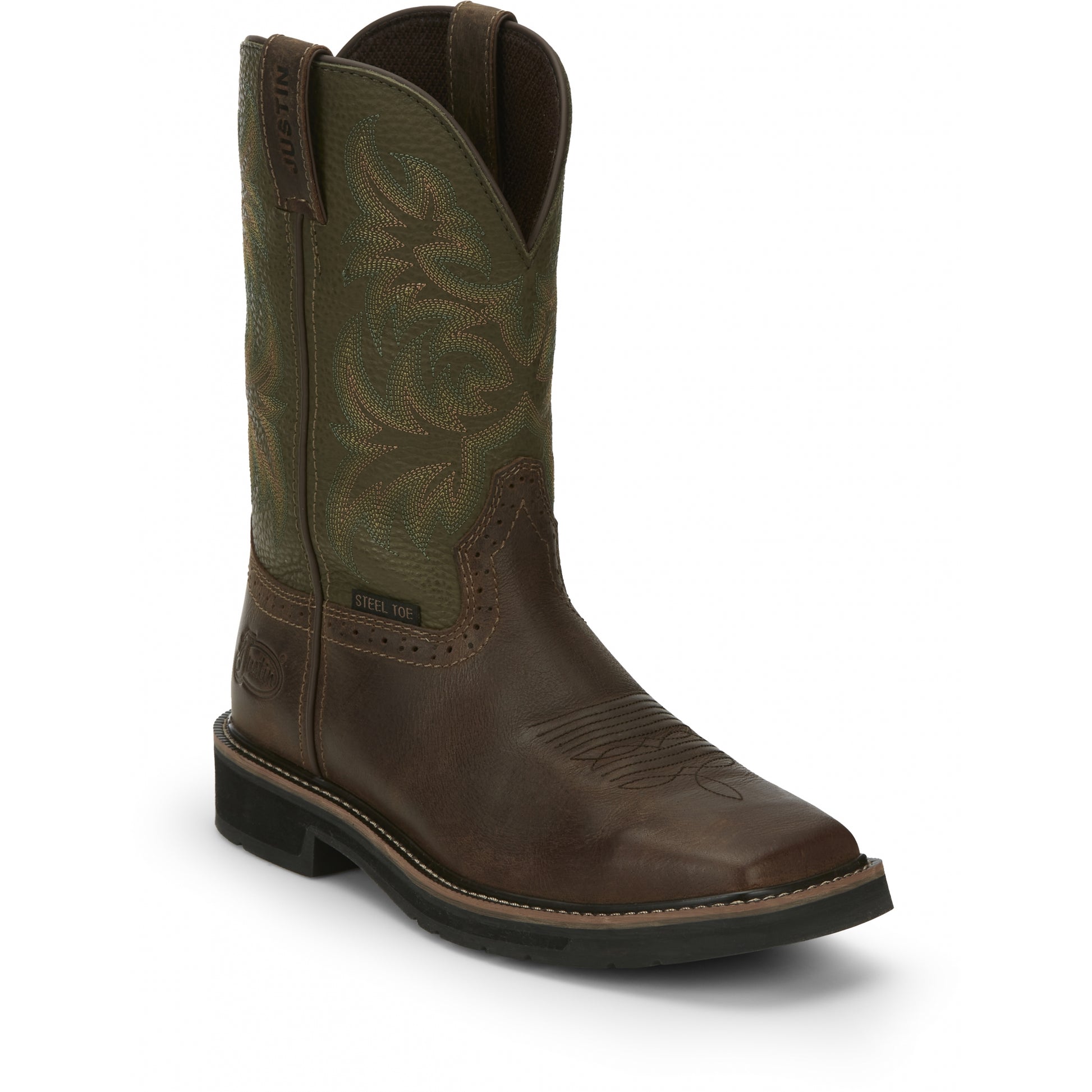 Justin Mens Driller 11" Steel Toe Boots