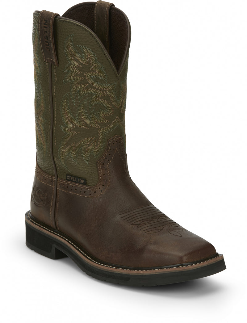 Justin Mens Driller 11" Steel Toe Boots