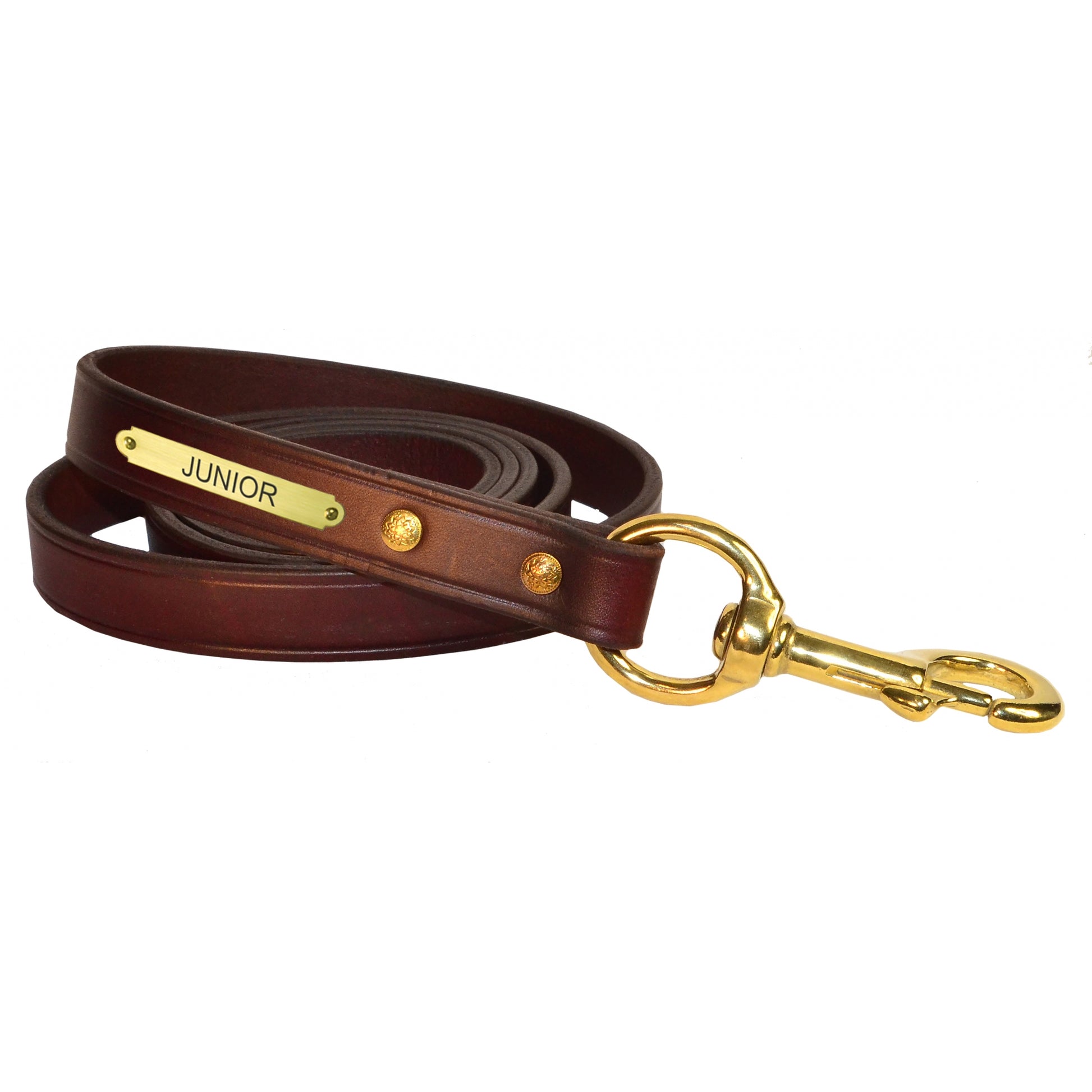 Perri's Personalized Dual Leather Lead with Brass Snap
