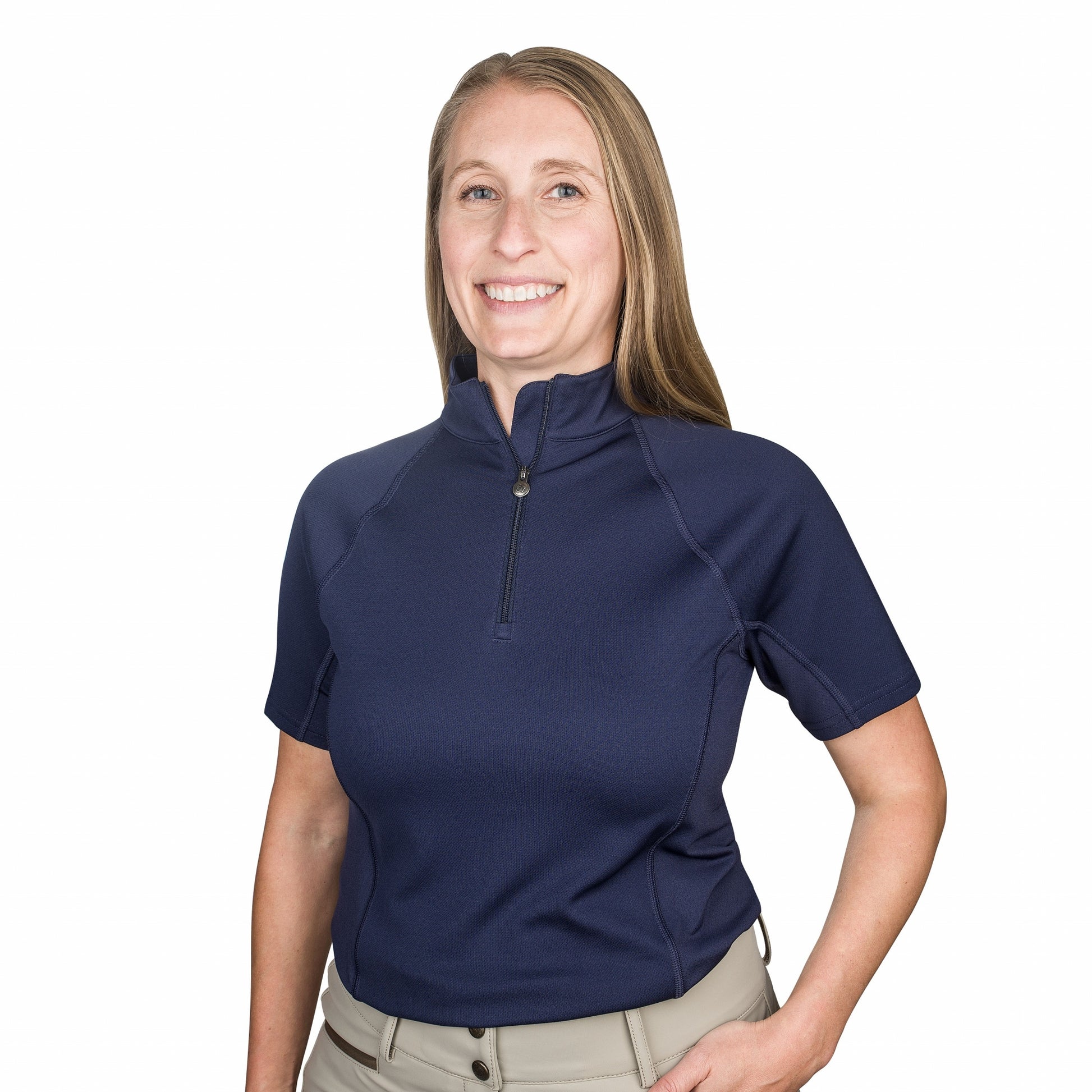 Ovation Ladies Quarter Zip Short Sleeve Sun Shirt