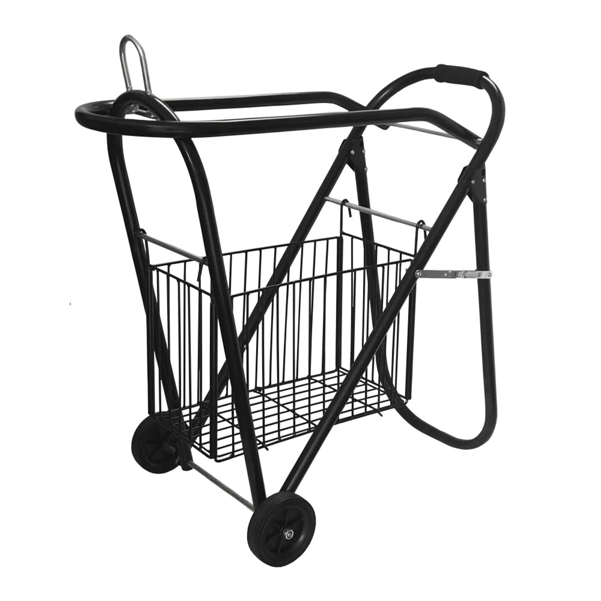 TuffRider Fold Down Rolling Saddle Dolly with Basket