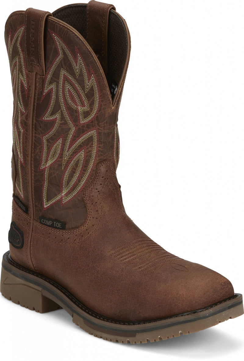Justin Mens Wolfe 11" Waterproof Nano Comp Toe Boots