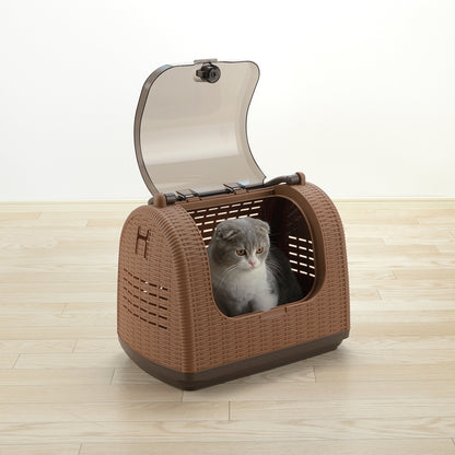 Richell Faux Wicker Pet Carrier