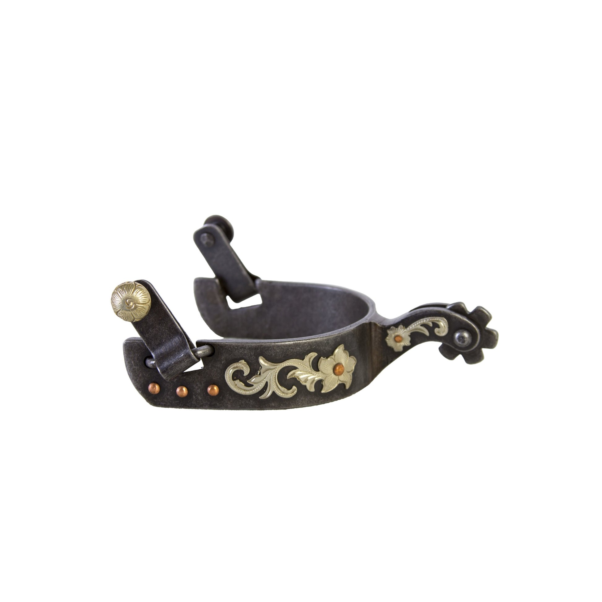 Floral N Dot with Copper Trim Spur