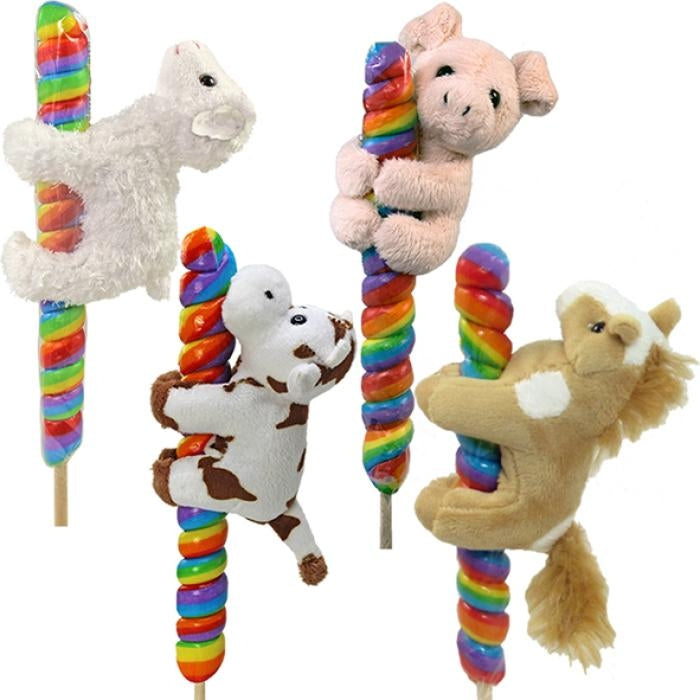 Plush Farm Animals On Lollipop