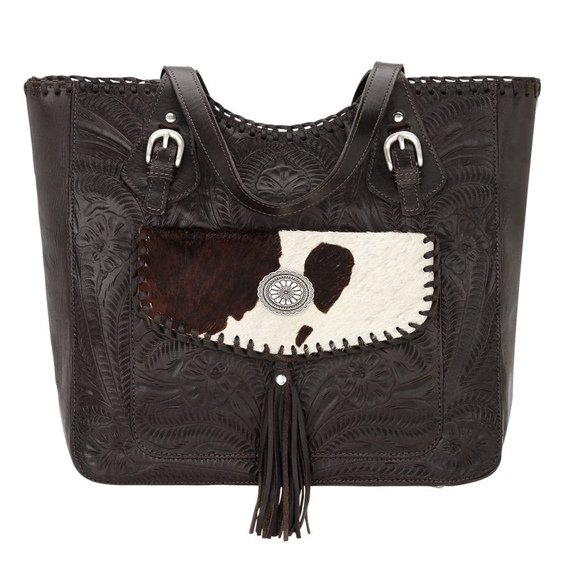 American West Annie's Secret Collection Large Zip Top Tote with Conceal Carry Pocket on Back