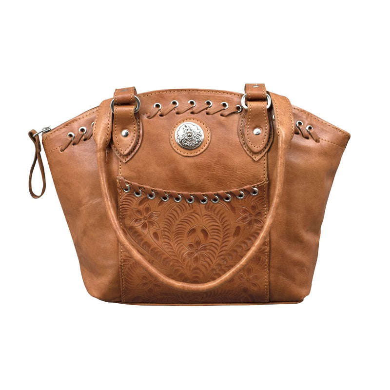 American West Harvest Moon Zip Top Bucket Tote with Conceal Carry Pocket on Back