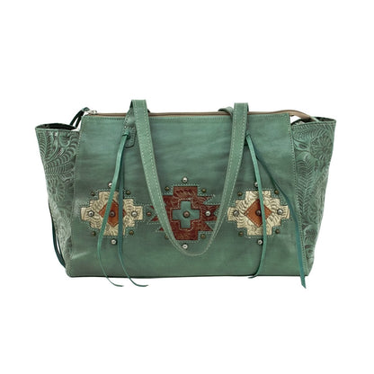 American West Navajo Soul Zip Top Tote with Conceal Carry Pocket on Back