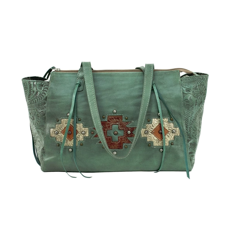 American West Navajo Soul Zip Top Tote with Conceal Carry Pocket on Back