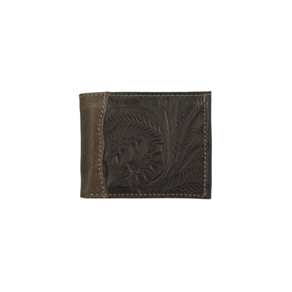 American West Waxed Leather Mens Bi-Fold Wallet
