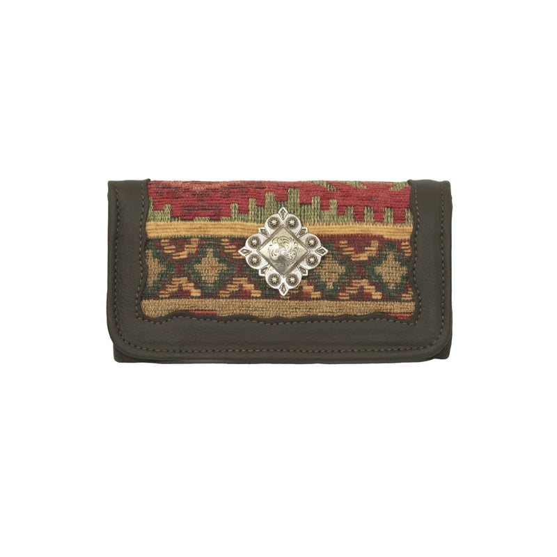 American West Santa Fe Woven Tapestry Ladies Tri-Fold Wallet