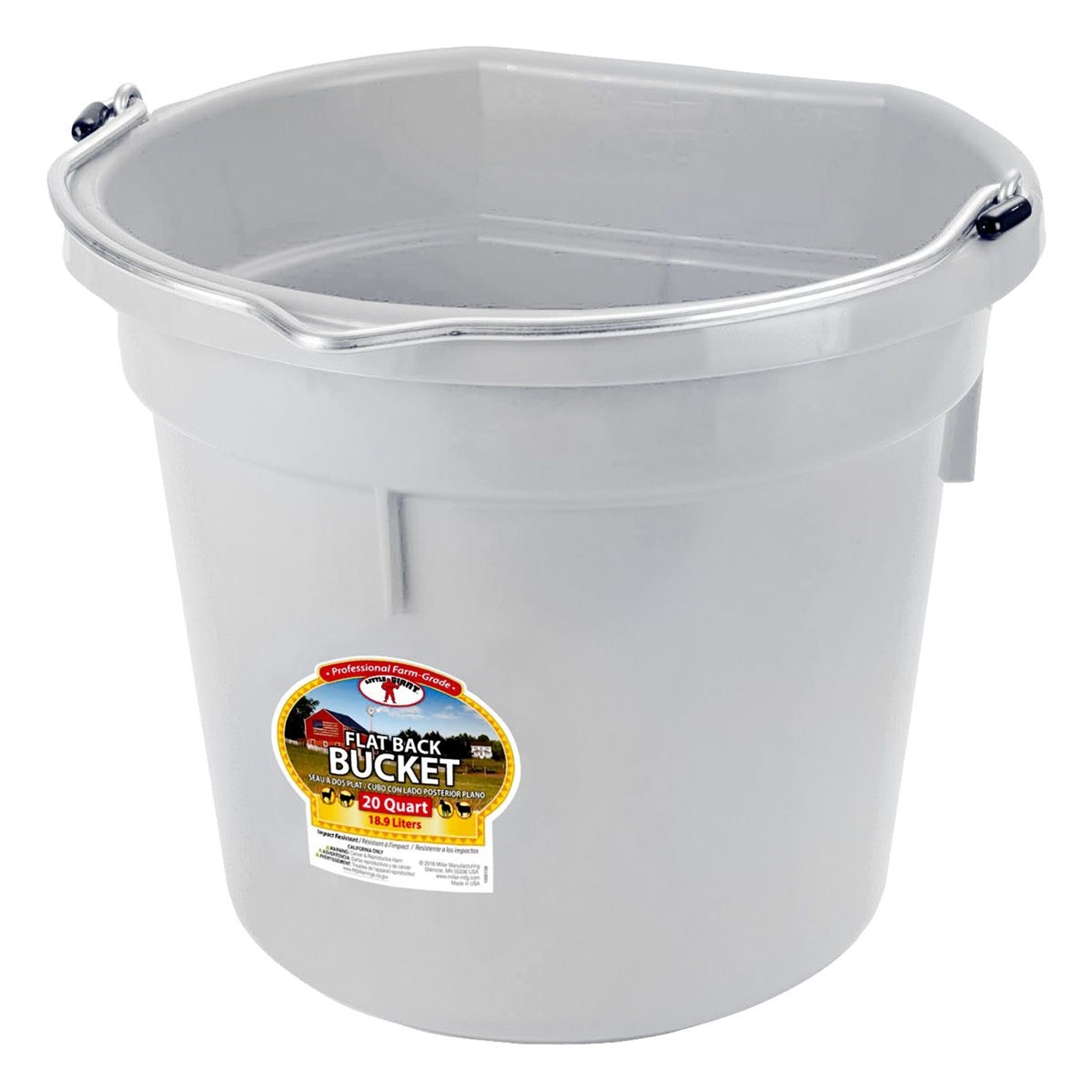 Little Giant DuraFlex Plastic Flat Back Bucket