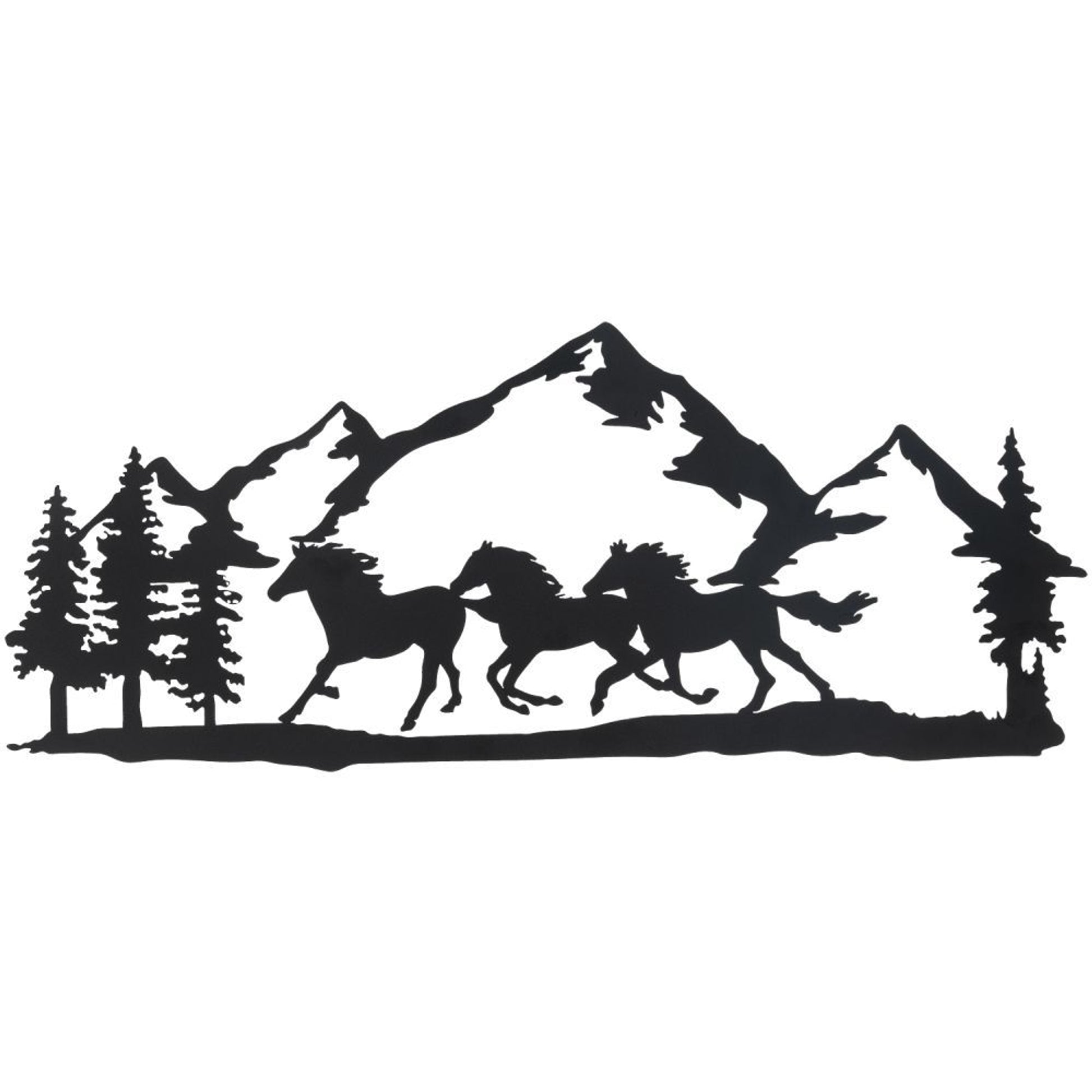 Gift Corral Horses and Mountain Wall Art