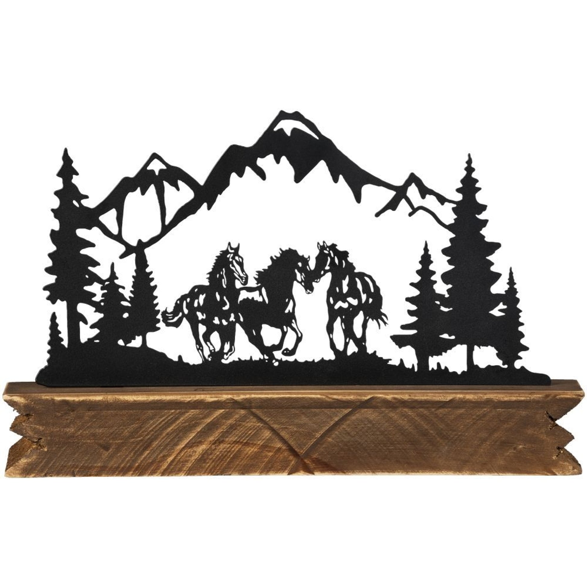 Gift Corral Horses Mountain Scene Dcor