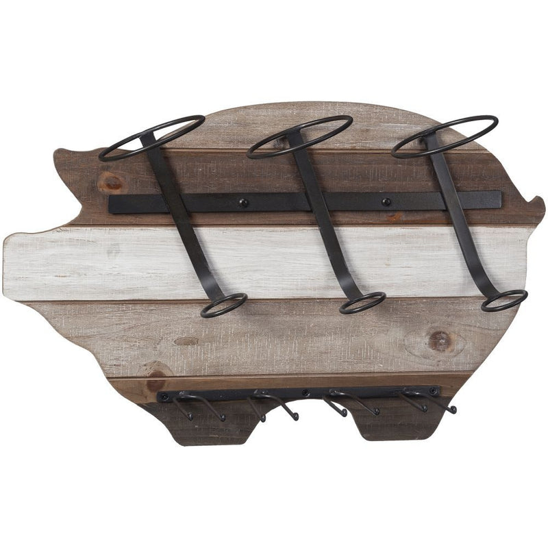 Gift Corral Pig Wine Bottle & Glass Holder