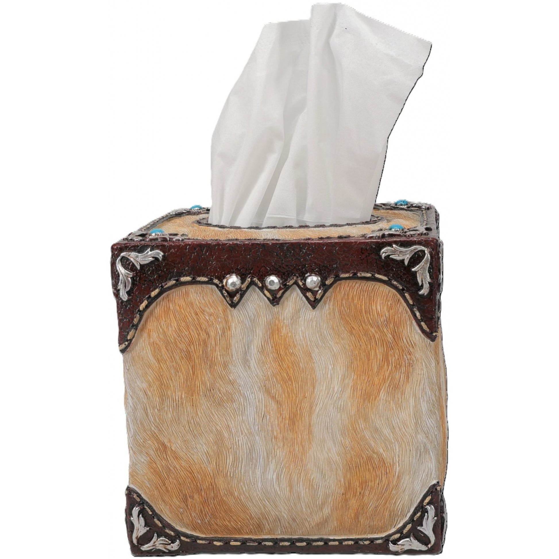 Tough1 Cowhide Print Tissue Box Cover
