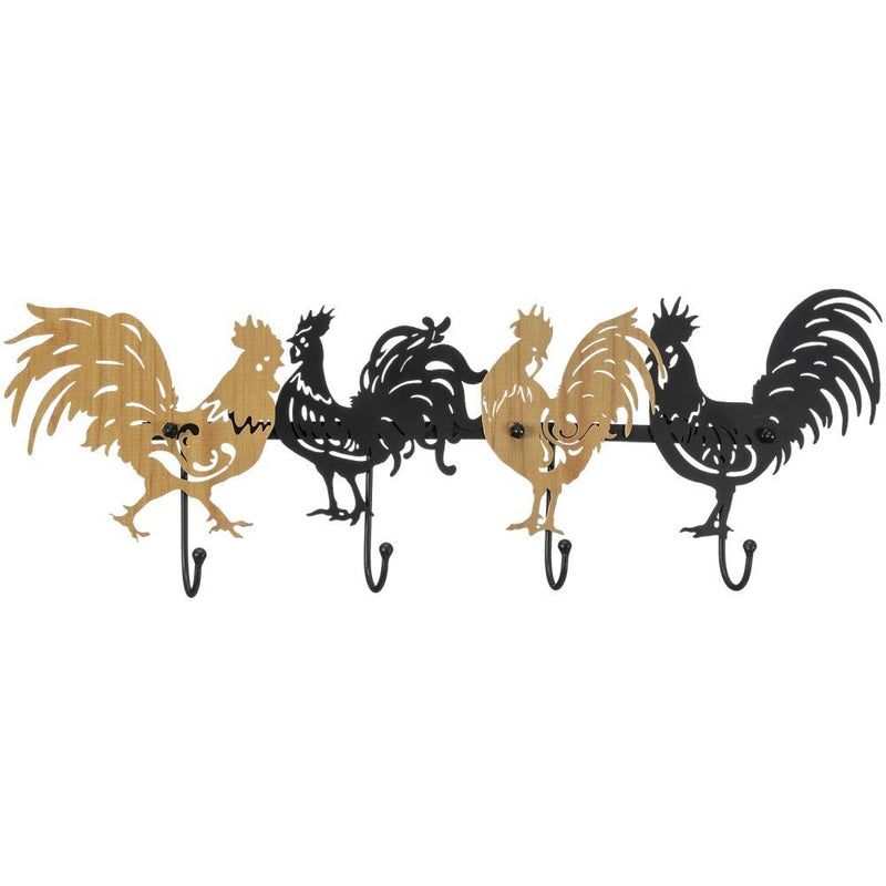 Gift Corral Rooster Chicken 4 Hook Rack