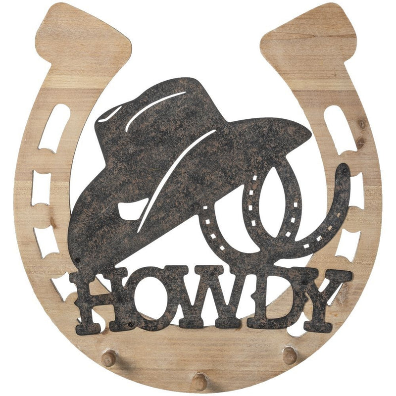Gift Corral Howdy Sign with Three Hooks