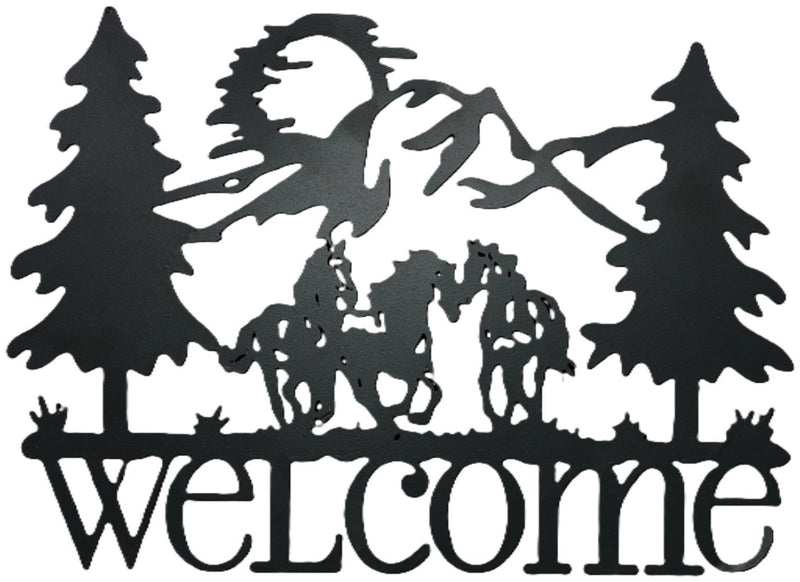Gift Corral Horse & Mountains Welcome Sign