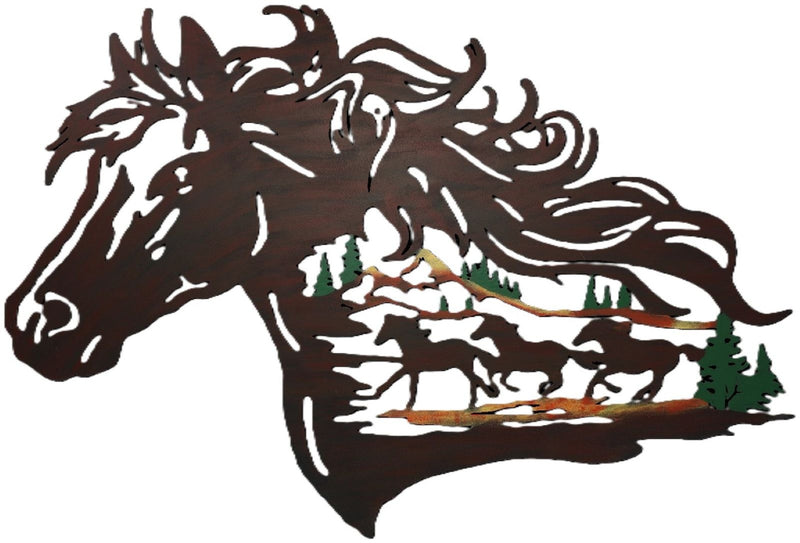 Gift Corral Horse Sign with Color Scene