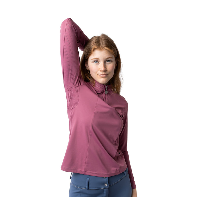 Horze Eloise Ladies Quarter Zip Long Sleeve Training Shirt