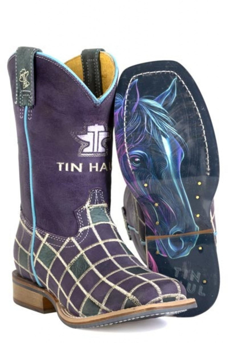 Tin Haul Little Kids Patches Square Toe Boots