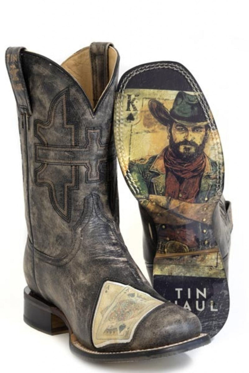 Tin Haul Mens Gambler Winning Square Toe Boots